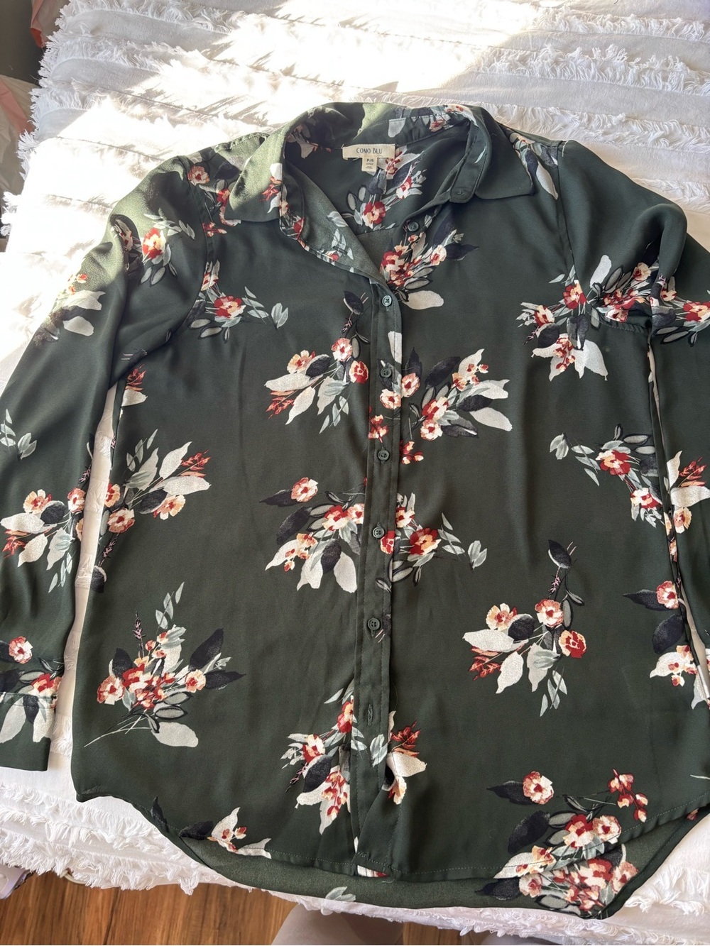 Floral Green Blouse